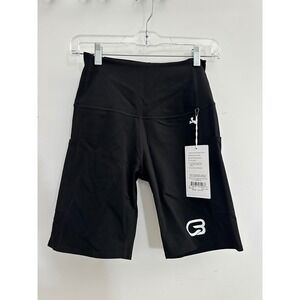 Tavi Stash & Dash Biker Shorts Ebony Black Medium Activewear Gym Hiking NWT
